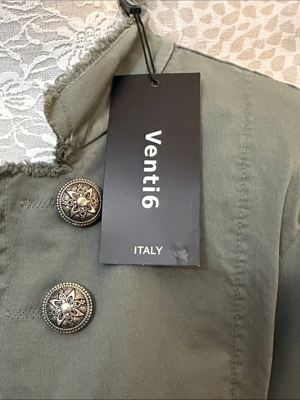 Olive Military-Style Long Jacket